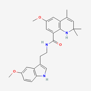 molecular formula C25H29N3O3 B11032828 6-Methoxy-n~8~-[2-(5-methoxy-1h-indol-3-yl)ethyl]-2,2,4-trimethyl-1,2-dihydro-8-quinolinecarboxamide 