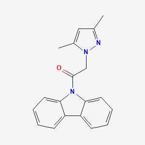 molecular formula C19H17N3O B11032847 1-Carbazol-9-yl-2-(3,5-dimethyl-pyrazol-1-yl)-ethanone 