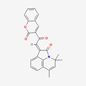 (1Z)-4,4,6-trimethyl-1-[2-oxo-2-(2-oxo-2H-chromen-3-yl)ethylidene]-4H-pyrrolo[3,2,1-ij]quinolin-2(1H)-one