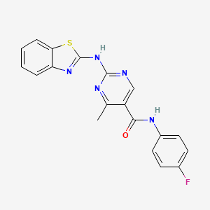 molecular formula C19H14FN5OS B11032880 2-(1,3-benzothiazol-2-ylamino)-N-(4-fluorophenyl)-4-methylpyrimidine-5-carboxamide 