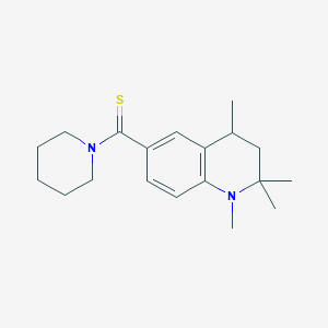 molecular formula C19H28N2S B11032895 Piperidin-1-yl(1,2,2,4-tetramethyl-1,2,3,4-tetrahydroquinolin-6-yl)methanethione 