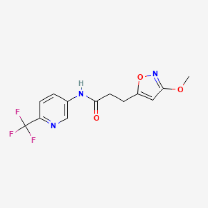 molecular formula C13H12F3N3O3 B11032914 3-(3-methoxy-1,2-oxazol-5-yl)-N-[6-(trifluoromethyl)pyridin-3-yl]propanamide 