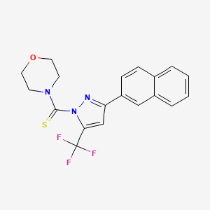 molecular formula C19H16F3N3OS B11032919 morpholin-4-yl[3-(naphthalen-2-yl)-5-(trifluoromethyl)-1H-pyrazol-1-yl]methanethione 