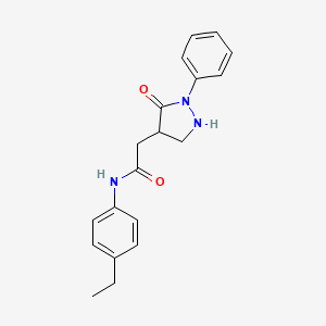 molecular formula C19H21N3O2 B11032921 N-(4-ethylphenyl)-2-(5-oxo-1-phenylpyrazolidin-4-yl)acetamide 