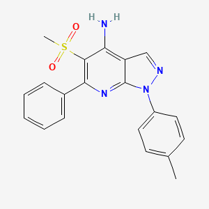 1-(4-methylphenyl)-5-(methylsulfonyl)-6-phenyl-1H-pyrazolo[3,4-b]pyridin-4-amine