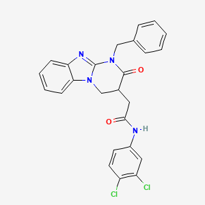 molecular formula C25H20Cl2N4O2 B11032951 2-(1-benzyl-2-oxo-1,2,3,4-tetrahydropyrimido[1,2-a]benzimidazol-3-yl)-N-(3,4-dichlorophenyl)acetamide 