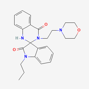 molecular formula C24H28N4O3 B11032958 3'-(2-morpholin-4-ylethyl)-1-propyl-1'H-spiro[indole-3,2'-quinazoline]-2,4'(1H,3'H)-dione 