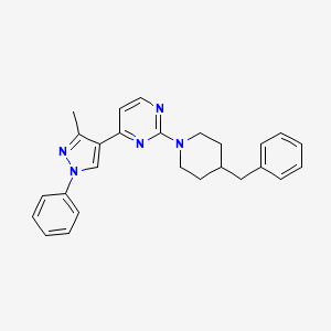 2-(4-benzylpiperidin-1-yl)-4-(3-methyl-1-phenyl-1H-pyrazol-4-yl)pyrimidine