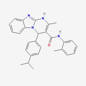 2-methyl-N-(2-methylphenyl)-4-[4-(propan-2-yl)phenyl]-1,4-dihydropyrimido[1,2-a]benzimidazole-3-carboxamide