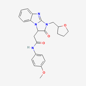 molecular formula C23H24N4O4 B11032979 N-(4-methoxyphenyl)-2-[2-oxo-1-(tetrahydrofuran-2-ylmethyl)-2,3-dihydro-1H-imidazo[1,2-a]benzimidazol-3-yl]acetamide 