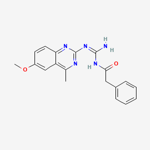 N-{(E)-amino[(6-methoxy-4-methylquinazolin-2-yl)amino]methylidene}-2-phenylacetamide