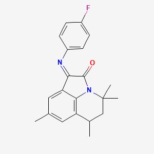 molecular formula C21H21FN2O B11033057 (1E)-1-[(4-fluorophenyl)imino]-4,4,6,8-tetramethyl-5,6-dihydro-4H-pyrrolo[3,2,1-ij]quinolin-2(1H)-one 