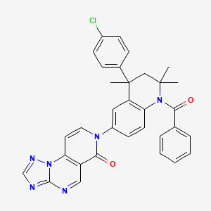 7-[4-(4-chlorophenyl)-2,2,4-trimethyl-1-(phenylcarbonyl)-1,2,3,4-tetrahydroquinolin-6-yl]pyrido[3,4-e][1,2,4]triazolo[1,5-a]pyrimidin-6(7H)-one