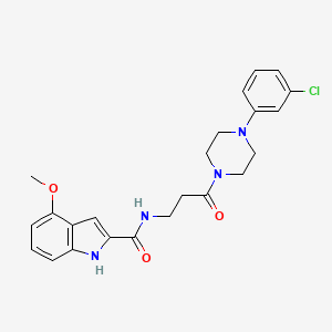 molecular formula C23H25ClN4O3 B11033071 N-{3-[4-(3-chlorophenyl)piperazin-1-yl]-3-oxopropyl}-4-methoxy-1H-indole-2-carboxamide 