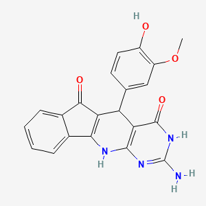 6-amino-2-(4-hydroxy-3-methoxyphenyl)-5,7,9-triazatetracyclo[8.7.0.03,8.011,16]heptadeca-1(10),3(8),6,11,13,15-hexaene-4,17-dione