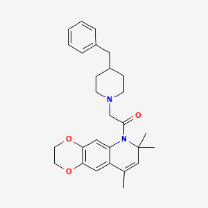 2-(4-benzylpiperidin-1-yl)-1-(7,7,9-trimethyl-2,3-dihydro[1,4]dioxino[2,3-g]quinolin-6(7H)-yl)ethanone