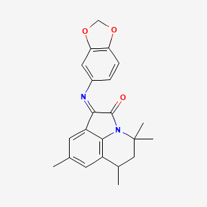 (1E)-1-(1,3-benzodioxol-5-ylimino)-4,4,6,8-tetramethyl-5,6-dihydro-4H-pyrrolo[3,2,1-ij]quinolin-2(1H)-one