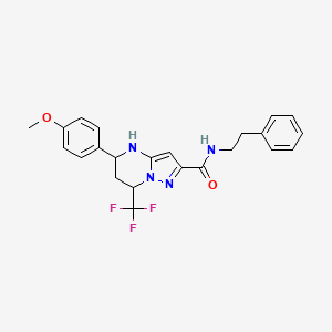 5-(4-methoxyphenyl)-N-(2-phenylethyl)-7-(trifluoromethyl)-4,5,6,7-tetrahydropyrazolo[1,5-a]pyrimidine-2-carboxamide