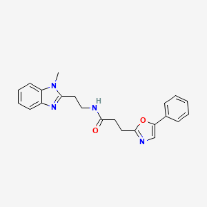 molecular formula C22H22N4O2 B11033112 N-[2-(1-methyl-1H-benzimidazol-2-yl)ethyl]-3-(5-phenyl-1,3-oxazol-2-yl)propanamide 