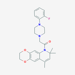 2-[4-(2-fluorophenyl)piperazin-1-yl]-1-(7,7,9-trimethyl-2,3-dihydro[1,4]dioxino[2,3-g]quinolin-6(7H)-yl)ethanone