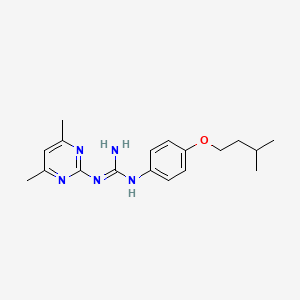 molecular formula C18H25N5O B11033129 N-(4,6-Dimethyl-pyrimidin-2-yl)-N'-[4-(3-methyl-butoxy)-phenyl]-guanidine 