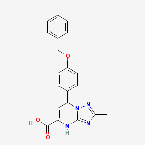 molecular formula C20H18N4O3 B11033131 7-[4-(Benzyloxy)phenyl]-2-methyl-3,7-dihydro[1,2,4]triazolo[1,5-a]pyrimidine-5-carboxylic acid 