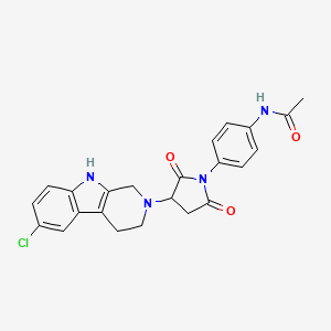 molecular formula C23H21ClN4O3 B11033138 N-{4-[3-(6-chloro-1,3,4,9-tetrahydro-2H-beta-carbolin-2-yl)-2,5-dioxopyrrolidin-1-yl]phenyl}acetamide 