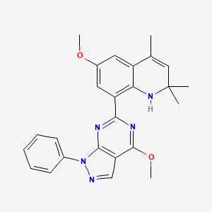 molecular formula C25H25N5O2 B11033139 6-Methoxy-8-{4-methoxy-1-phenyl-1H-pyrazolo[3,4-D]pyrimidin-6-YL}-2,2,4-trimethyl-1,2-dihydroquinoline 