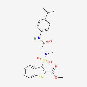 molecular formula C22H24N2O5S2 B11033150 Methyl 3-[methyl(2-oxo-2-{[4-(propan-2-yl)phenyl]amino}ethyl)sulfamoyl]-1-benzothiophene-2-carboxylate 