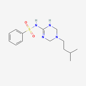 N-[5-(3-methylbutyl)-1,4,5,6-tetrahydro-1,3,5-triazin-2-yl]benzenesulfonamide