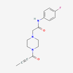 2-(4-(But-2-ynoyl)piperazin-1-yl)-N-(4-fluorophenyl)acetamide