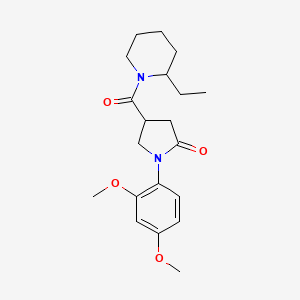 molecular formula C20H28N2O4 B11033216 1-(2,4-Dimethoxyphenyl)-4-[(2-ethylpiperidin-1-yl)carbonyl]pyrrolidin-2-one 