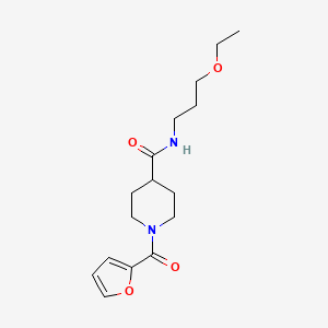 molecular formula C16H24N2O4 B11033227 N-(3-ethoxypropyl)-1-(furan-2-ylcarbonyl)piperidine-4-carboxamide 