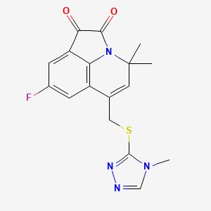 8-fluoro-4,4-dimethyl-6-{[(4-methyl-4H-1,2,4-triazol-3-yl)sulfanyl]methyl}-4H-pyrrolo[3,2,1-ij]quinoline-1,2-dione