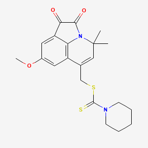 (8-Methoxy-4,4-dimethyl-1,2-dioxo-1,2-dihydro-4H-pyrrolo[3,2,1-IJ]quinolin-6-YL)methyl tetrahydro-1(2H)-pyridinecarbodithioate