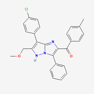 [7-(4-chlorophenyl)-6-(methoxymethyl)-3-phenyl-1H-imidazo[1,2-b]pyrazol-2-yl](4-methylphenyl)methanone