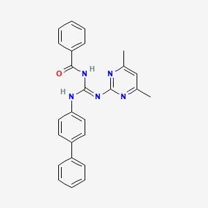 N-{(E)-(biphenyl-4-ylamino)[(4,6-dimethylpyrimidin-2-yl)amino]methylidene}benzamide