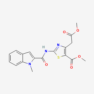 molecular formula C18H17N3O5S B11033300 methyl 4-(2-methoxy-2-oxoethyl)-2-{[(1-methyl-1H-indol-2-yl)carbonyl]amino}-1,3-thiazole-5-carboxylate 