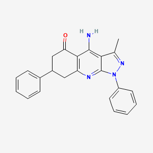 4-Amino-3-methyl-1,7-diphenyl-1H,5H,6H,7H,8H-pyrazolo[3,4-B]quinolin-5-one