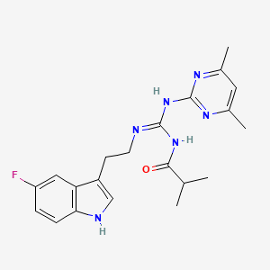 N-[(E)-[(4,6-dimethylpyrimidin-2-yl)amino]{[2-(5-fluoro-1H-indol-3-yl)ethyl]amino}methylidene]-2-methylpropanamide