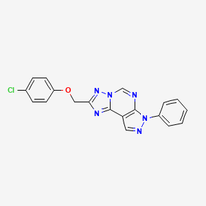 molecular formula C19H13ClN6O B11033323 2-[(4-chlorophenoxy)methyl]-7-phenyl-7H-pyrazolo[4,3-e][1,2,4]triazolo[1,5-c]pyrimidine 