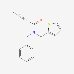 molecular formula C16H15NOS B11033376 N-Benzyl-N-[(thiophen-2-YL)methyl]but-2-ynamide 