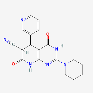 4,7-Dioxo-2-(piperidin-1-yl)-5-(pyridin-3-yl)-3,4,5,6,7,8-hexahydropyrido[2,3-d]pyrimidine-6-carbonitrile