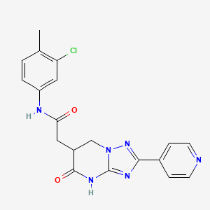 molecular formula C19H17ClN6O2 B11033437 N-(3-Chloro-4-methylphenyl)-2-[5-oxo-2-(4-pyridyl)-4,5,6,7-tetrahydro[1,2,4]triazolo[1,5-A]pyrimidin-6-YL]acetamide 