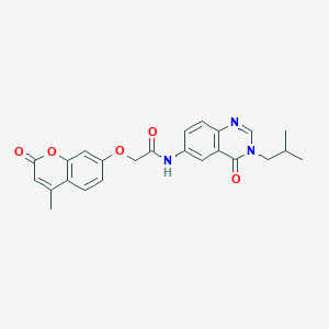 2-[(4-methyl-2-oxo-2H-chromen-7-yl)oxy]-N-[3-(2-methylpropyl)-4-oxo-3,4-dihydroquinazolin-6-yl]acetamide