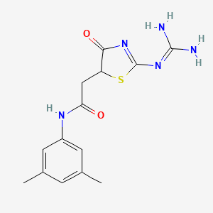 molecular formula C14H17N5O2S B11033485 2-(2-carbamimidamido-4-oxo-4,5-dihydro-1,3-thiazol-5-yl)-N-(3,5-dimethylphenyl)acetamide 