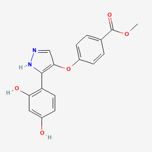 molecular formula C17H14N2O5 B11033492 methyl 4-{[3-(2,4-dihydroxyphenyl)-1H-pyrazol-4-yl]oxy}benzoate 