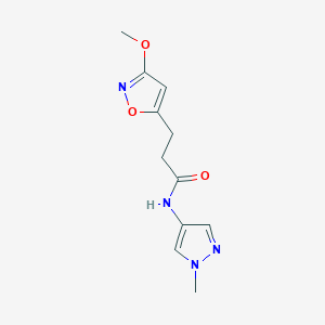 molecular formula C11H14N4O3 B11033498 3-(3-methoxy-1,2-oxazol-5-yl)-N-(1-methyl-1H-pyrazol-4-yl)propanamide 