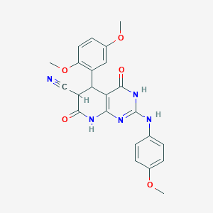 molecular formula C23H21N5O5 B11033505 5-(2,5-Dimethoxyphenyl)-2-[(4-methoxyphenyl)amino]-4,7-dioxo-3,4,5,6,7,8-hexahydropyrido[2,3-d]pyrimidine-6-carbonitrile 