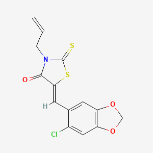 (5Z)-5-[(6-chloro-1,3-benzodioxol-5-yl)methylidene]-3-(prop-2-en-1-yl)-2-thioxo-1,3-thiazolidin-4-one